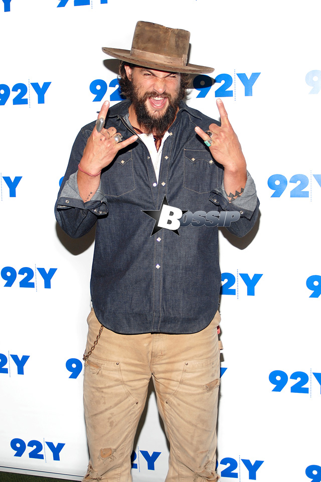 "Game of Thrones" star Jason Momoa attends An Evening with Jason Momoa and Thelma Adams at 92nd Street Y in New York City. The handsome actor is slated to play a biker traveling across America in his new flick "Road to Paloma".