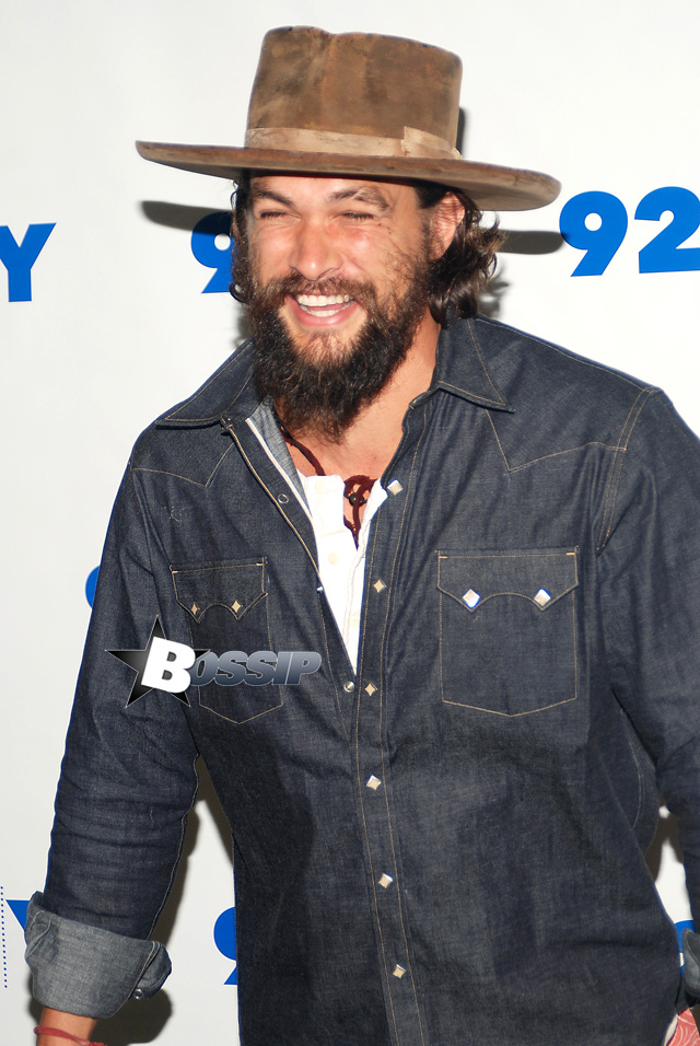 "Game of Thrones" star Jason Momoa attends An Evening with Jason Momoa and Thelma Adams at 92nd Street Y in New York City. The handsome actor is slated to play a biker traveling across America in his new flick "Road to Paloma".