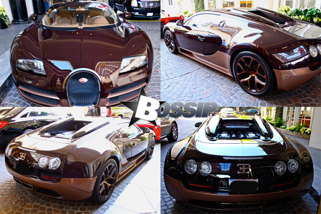 Beverly Hills, CA - Wiz Khalifa's New Personalized Bugatti Veyron EB 16.4 made of brown carbon fiber. Finished with all the bells and whistles this ride is super pimped out.