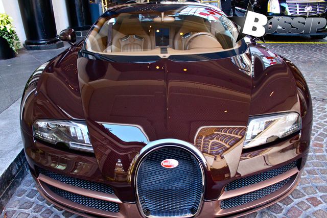 Beverly Hills, CA - Wiz Khalifa's New Personalized Bugatti Veyron EB 16.4 made of brown carbon fiber. Finished with all the bells and whistles this ride is super pimped out.