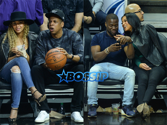 AKM-GSI Jay Z Beyonce Kevin Hart Eniko Parrish Clippers Game