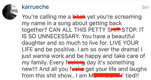 Karrueche claps back