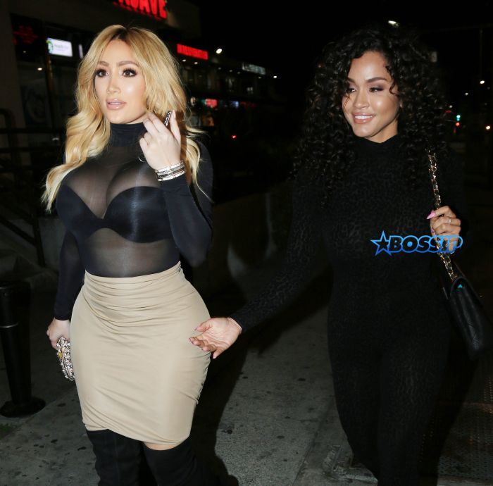 'Love & Hip Hop Hollywood' star Miss Nikki Baby and her girlfriend Rosa Acosta outside Toca Madera Restaurant in West Hollywood. The couple are seen kissing and holding hands as they enjoy a night out. Featuring: Miss Nikki Baby, Rosa Acosta Where: West Hollywood, California, United States When: 24 Mar 2016 Credit: Winston Burris/WENN.com
