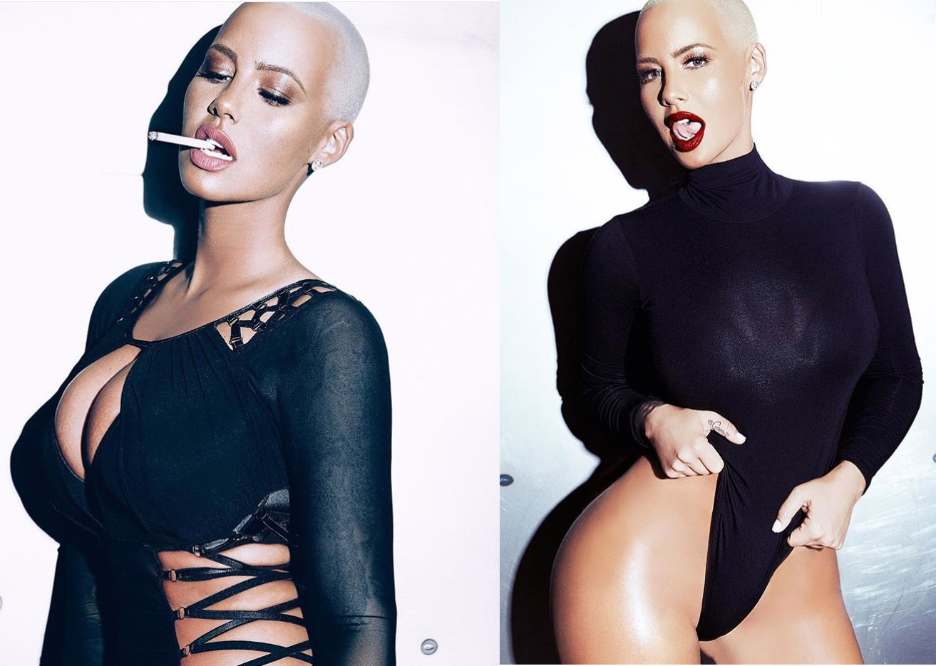 Instagram Amber Rose black bodysuits photo credit Solmaz Saberi