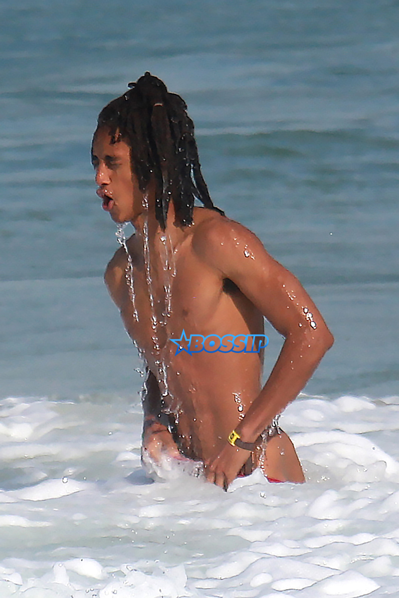 AKM-GSI Jaden Smith Calvin Klein Swim Briefs Dreadlocks Overall shorts Rio De Janeiro Brazil