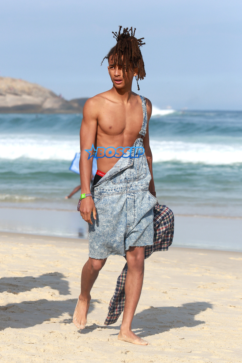 AKM-GSI Jaden Smith Calvin Klein Swim Briefs Dreadlocks Overall shorts Rio De Janeiro Brazil
