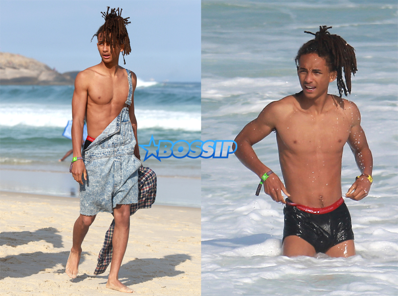 AKM-GSI Jaden Smith Calvin Klein Swim Briefs Dreadlocks Overall shorts Rio De Janeiro Brazil