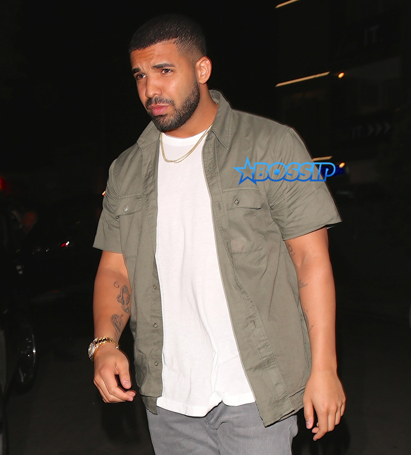 AKM-GSI Drake has a dinner date at Ysabel with Kylie Jenner's model friend Hailey Baldwin then heads to The Nice Guy with her and Chubbs