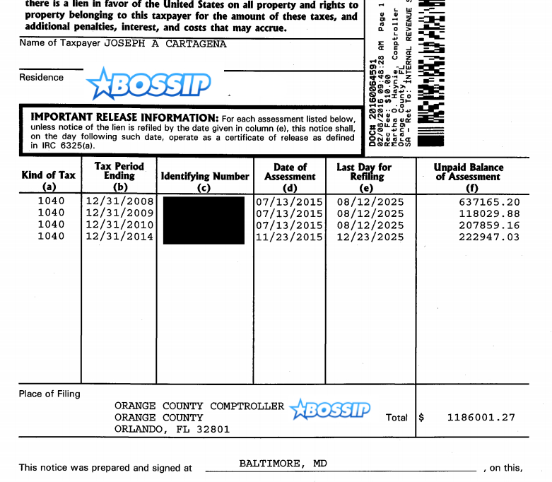 fat joe tax lien