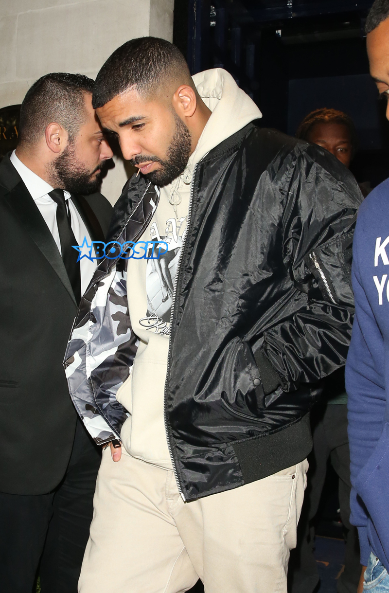 SplashNews Rihanna Drake Tramps Private Members Club in Mayfair, London.