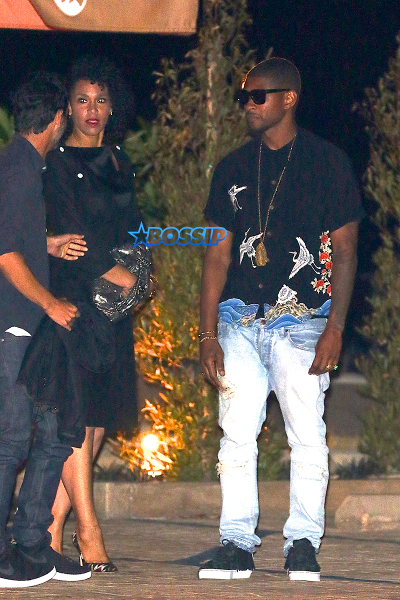 Malibu Usher and his wife Grace Miguel leave a date night at the LA hot spot Nobu in Malibu. AKM-GSI