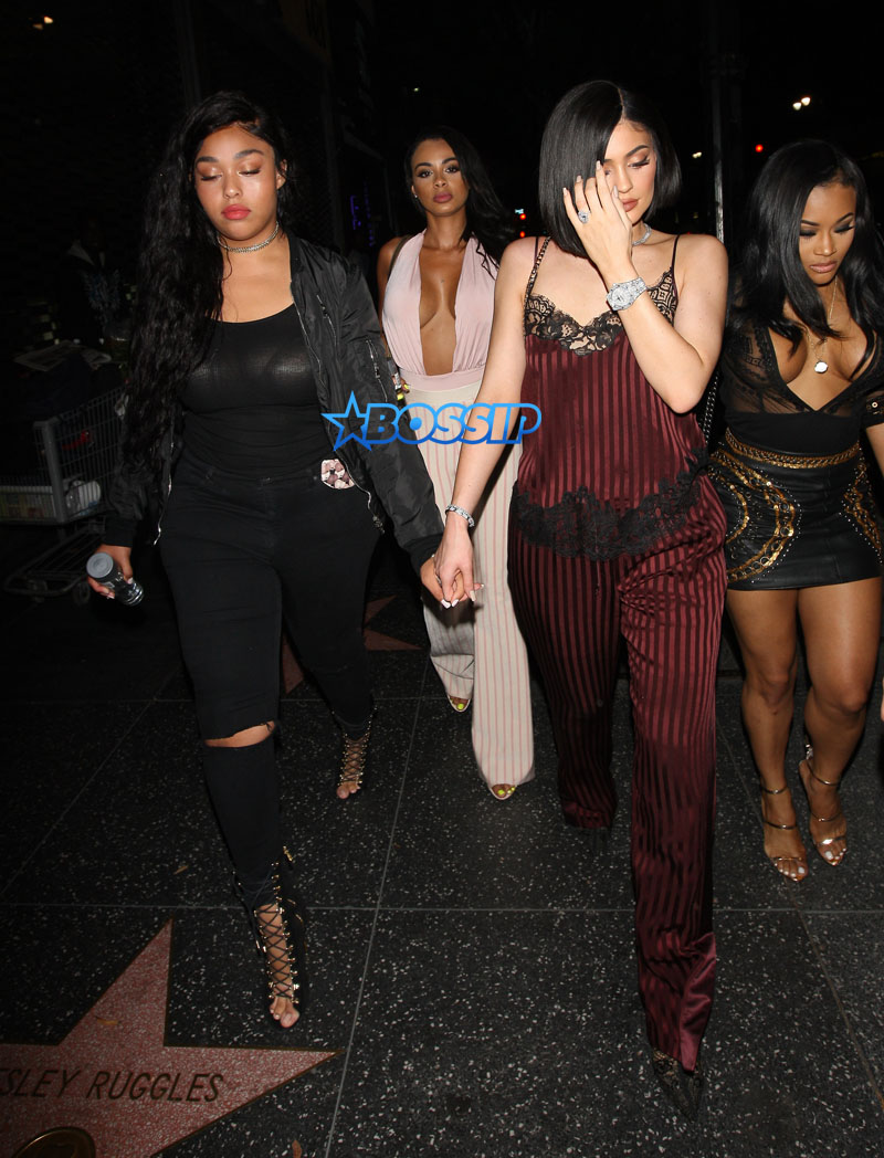 Kylie Jenner diamond ring ring finger left hand Star Hookah Lounge Lira Galore Jordyn Woods SplashNews