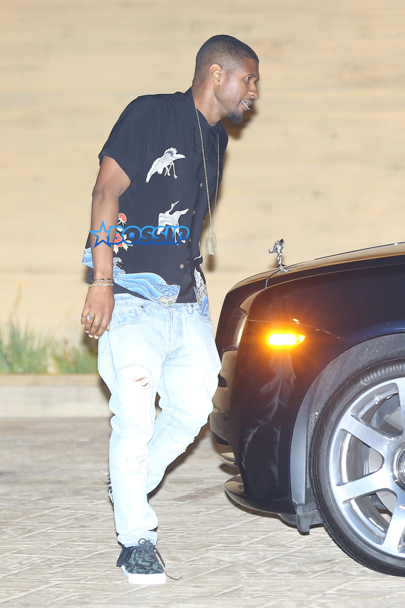 Malibu Usher and his wife Grace Miguel leave a date night at the LA hot spot Nobu in Malibu. AKM-GSI