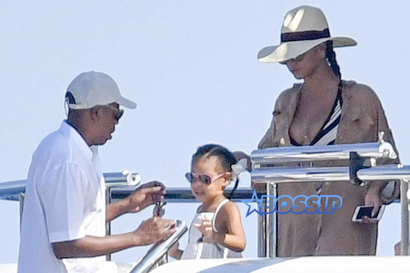 Blue Ivy Carter Jay Z Beyonce yacht Capri Italy sunglasses swimsuit coverup  AKM-GSI
