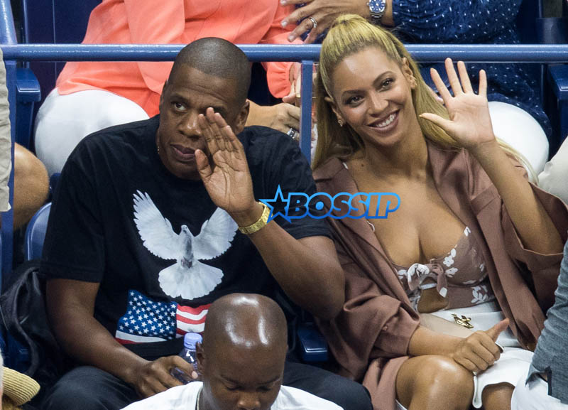 Jay Z, Beyonce Day four of the 2016 US Open at the USTA Billie Jean King National Tennis Center on August 29, 2016 in the Flushing Queens New York City SplashNews