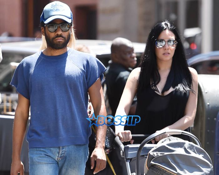 Donald Glover stroll New York girlfriend and baby. AKM-GSI 20 MAY 2016
