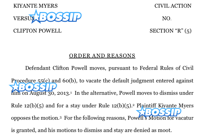 clifton-powell-default-judgment-tossed-court-papers