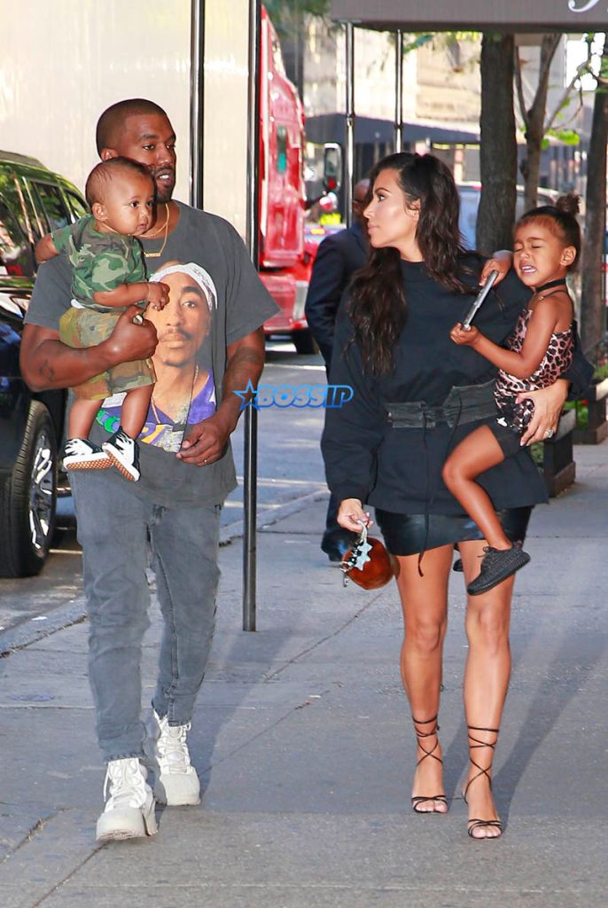 Kim Kardashian Kanye West Saint North SplashNews NYC