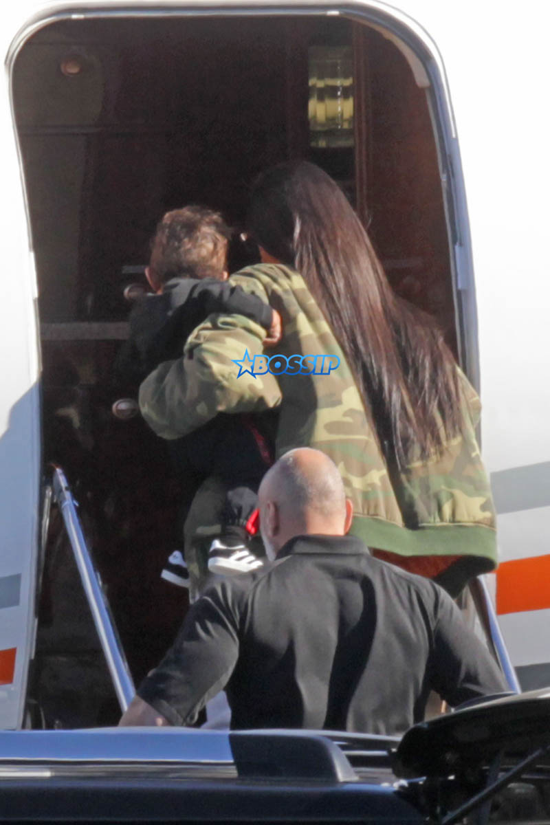 Kim Kardashian Saint North West Kris Jenner Kylie Jenner Kourtney Kardashian Corey Gamble King Tyga private jet family vacation SplashNews