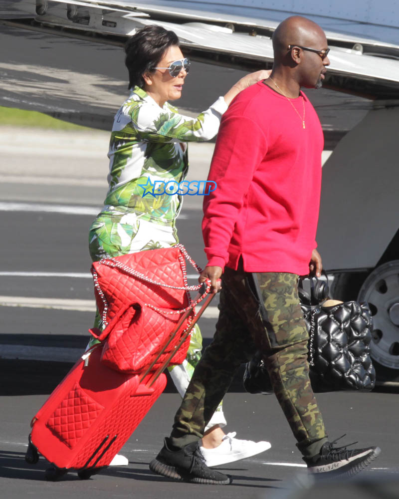 Kim Kardashian Saint North West Kris Jenner Kylie Jenner Kourtney Kardashian Corey Gamble King Tyga private jet family vacation SplashNews