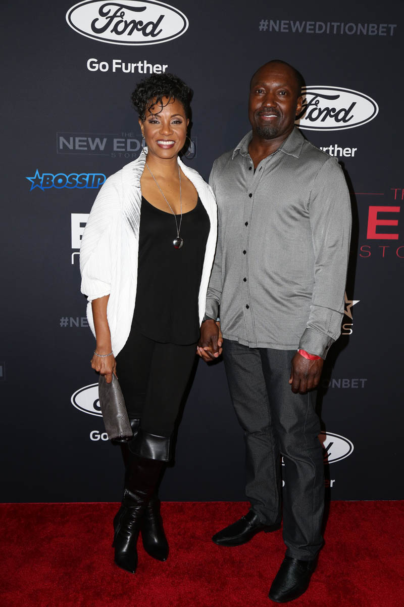 MC Lyte Boyfriend premiere of BET's 'The New Edition Story' held at Paramount Studios in Hollywood, California, USA. SplashNews