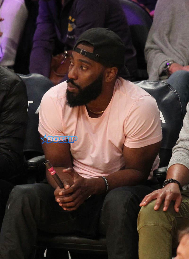 John David Washington out at the Lakers vs. the Spurs game at the Staples Center in Los Angeles, California. SplashNews