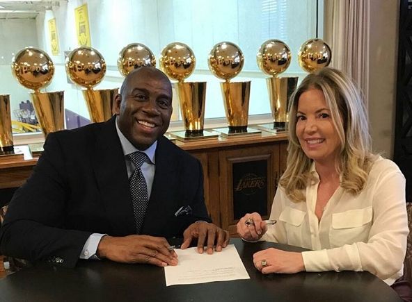 Magic Johnson Jeanie Buss Los Angeles Lakers