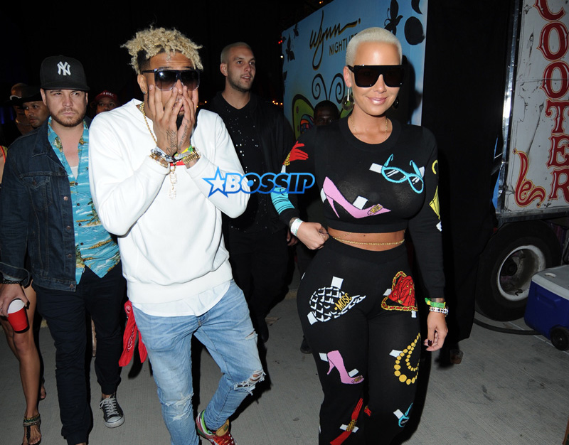 Amber Rose and Odell Beckham Jr. at Neon Carnival Coachella in Los Angeles, California. SplashNews