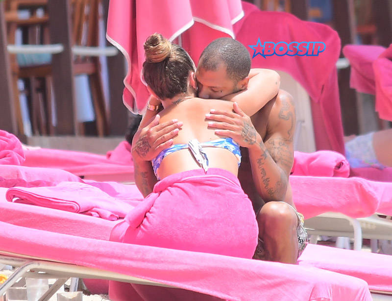 Hot Felon Jeremy Meeks t on the beach with his girlfriend, Topshop Heiress, Chloe Green. The couple packed on the PDA as they sat near the ocean in Barbados. jet ski, shower