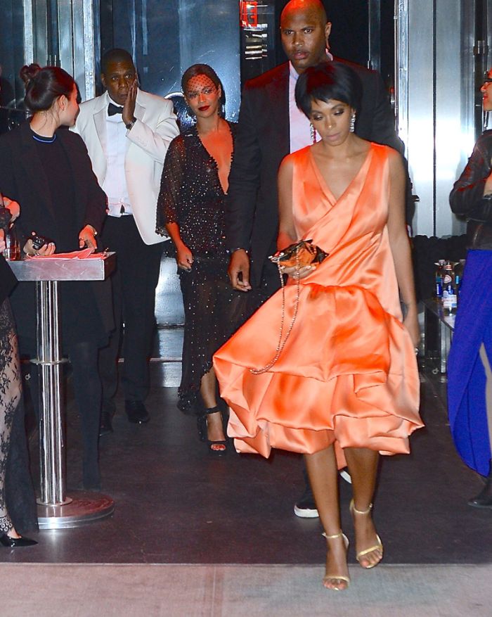 Beyonce, Jay-Z and Solange Knowles were seen leaving the Met Gala After Party at the Boom Boom Room in the Meatpacking District.