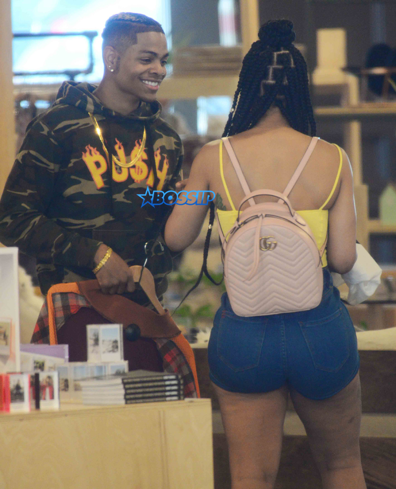 Blac Chyna she and her new boyfriend Mechie enjoy an afternoon of lunch and shopping in Studio City, Ca