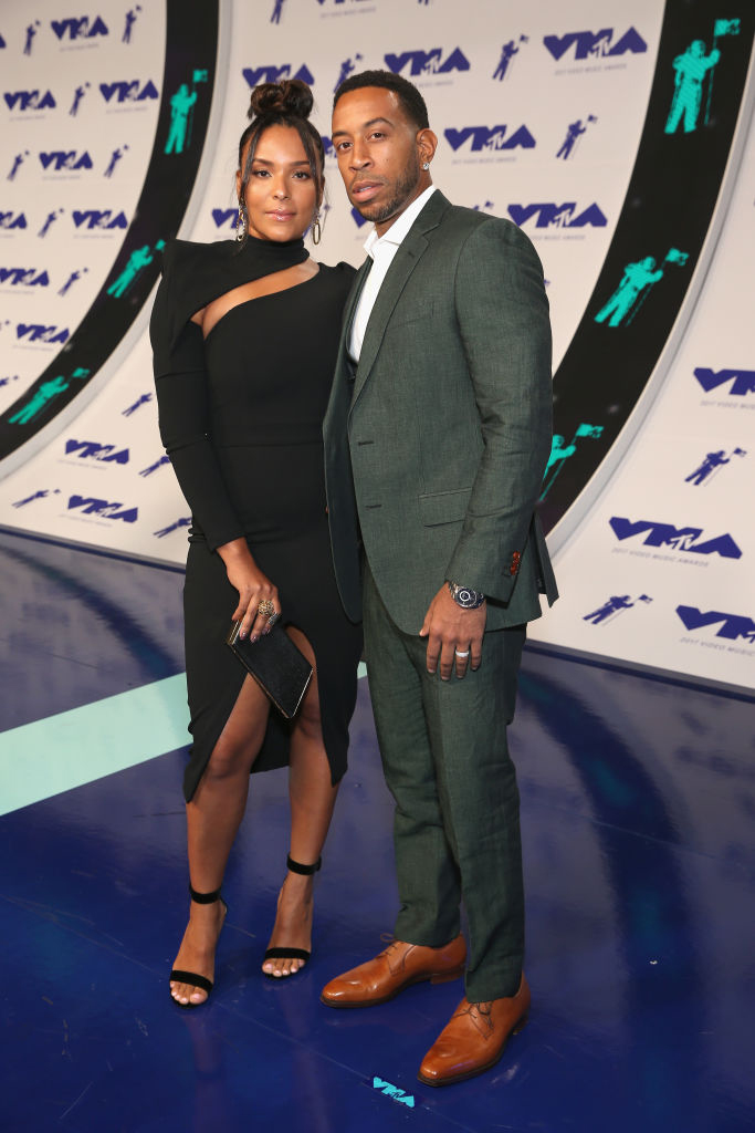INGLEWOOD, CA - AUGUST 27: Eudoxie Mbouguiengue (L) and Ludacris attend the 2017 MTV Video Music Awards at The Forum on August 27, 2017 in Inglewood, California.
