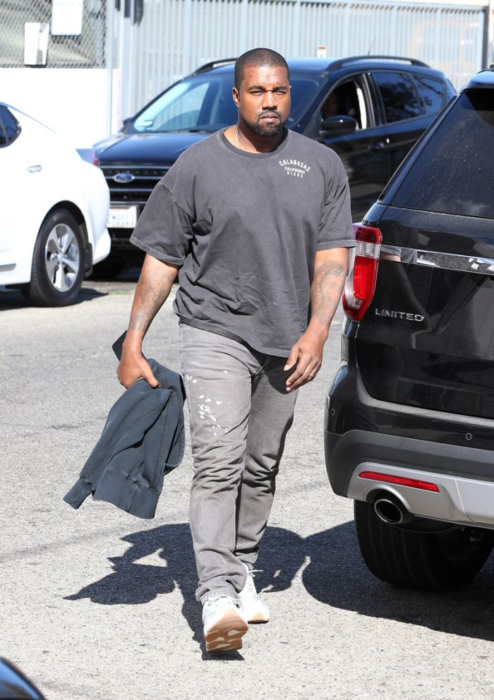 Kim Kardashian and Kanye West arrive to film at a Bumper car party in Los Angeles.