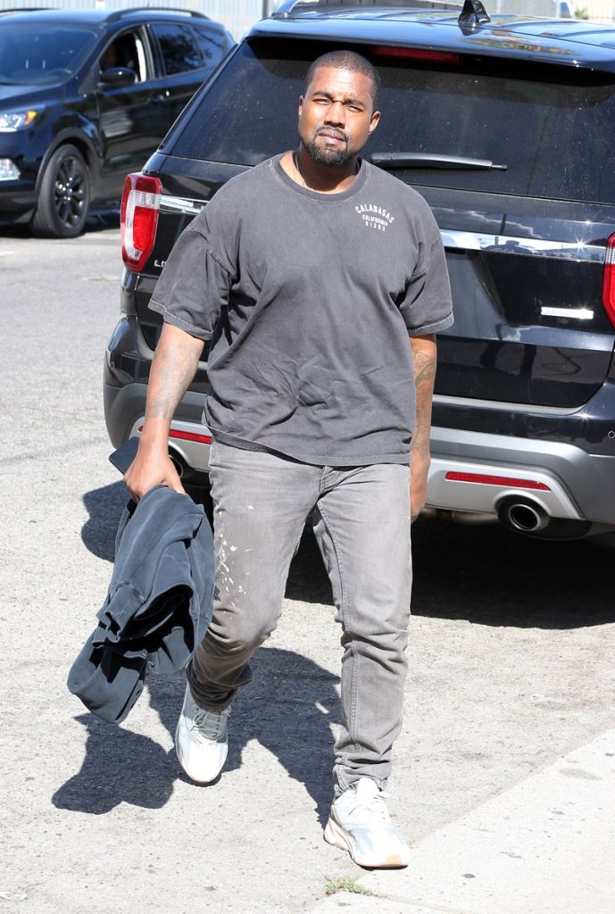 Kim Kardashian and Kanye West arrive to film at a Bumper car party in Los Angeles.