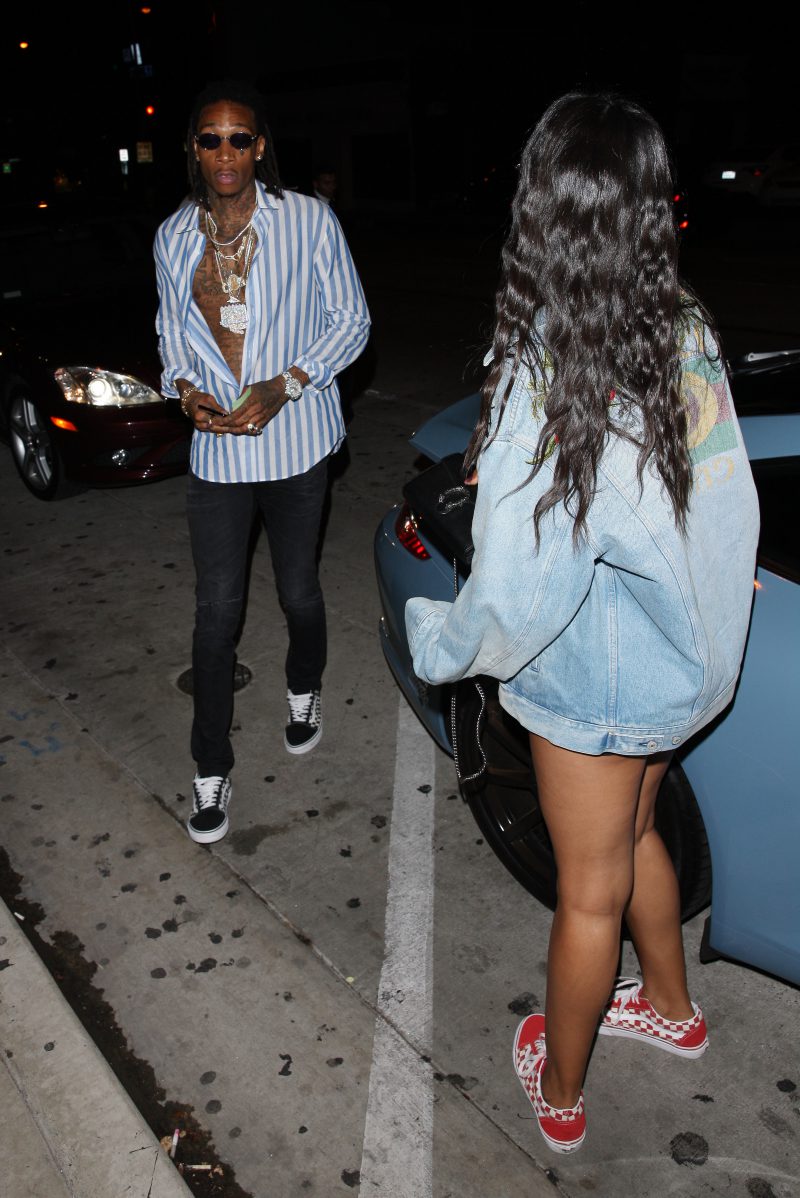 Rapper Wiz Khalifa goes to Catch restaurant with girlfriend Izabela Guedes in West Hollywood