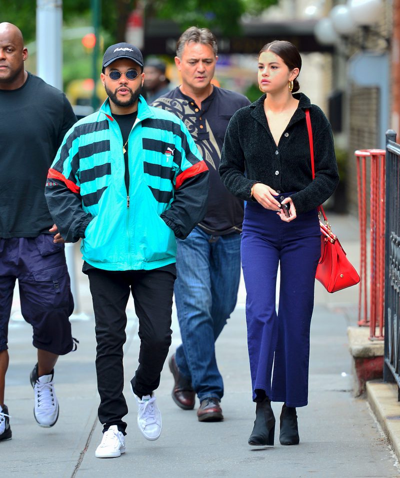 Selena Gomez and The Weeknd enjoy a stroll together in the West Village in NYC.