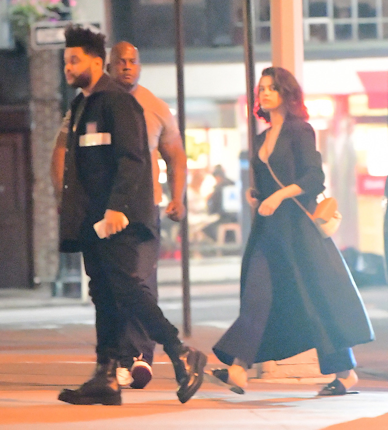 Selena Gomez and The Weeknd were spotted out in NYC as they enjoyed a low-key Ice Cream date. They were protected by a bodyguard as they headed inside for a late night treat.
