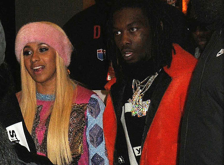 Migos and Cardi B depart MTV Studios after making an appearance on the debut episode of "TRL Reboot" in New York City