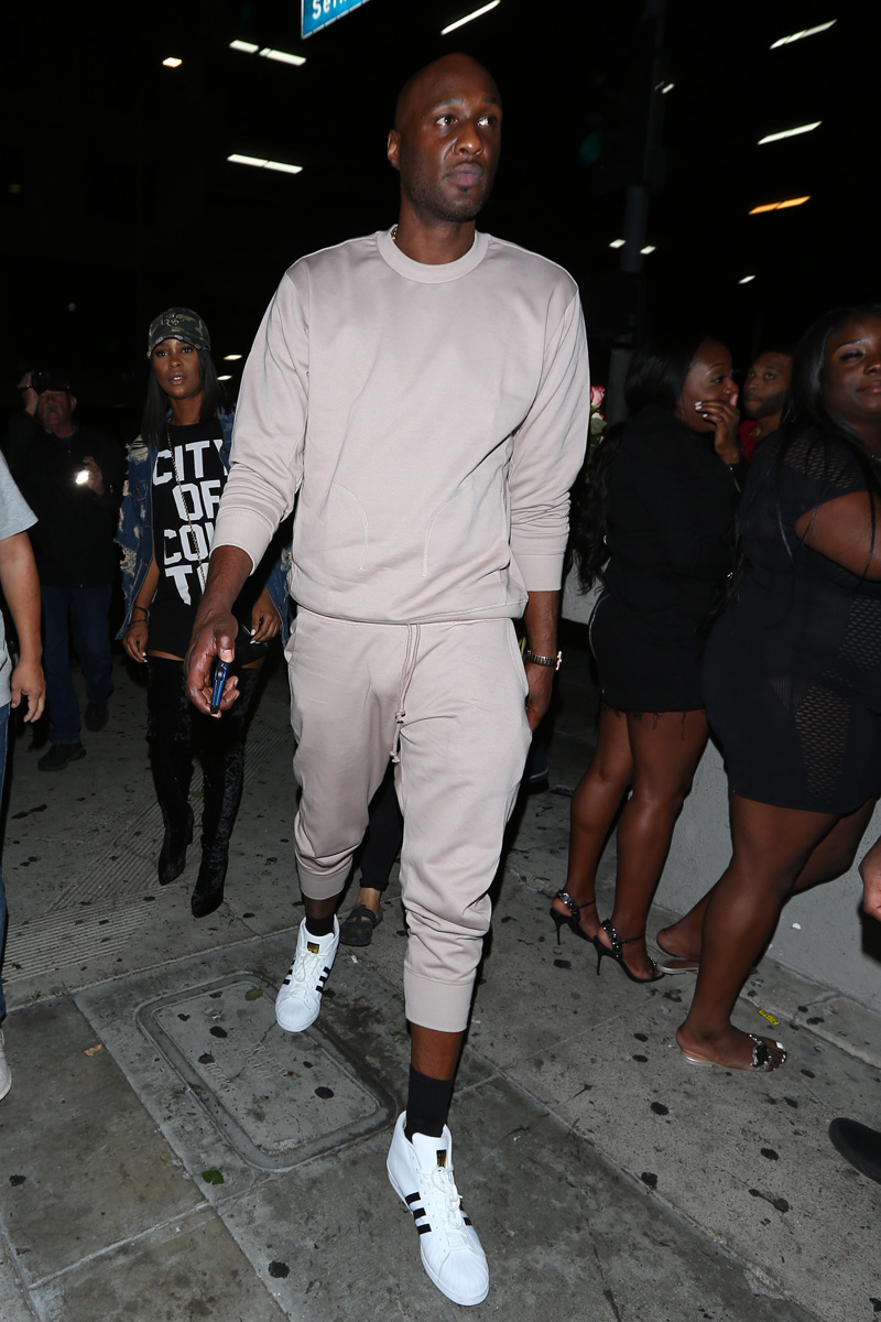 Lamar Odom is spotted partying at the Argyle club with friends in Hollywood