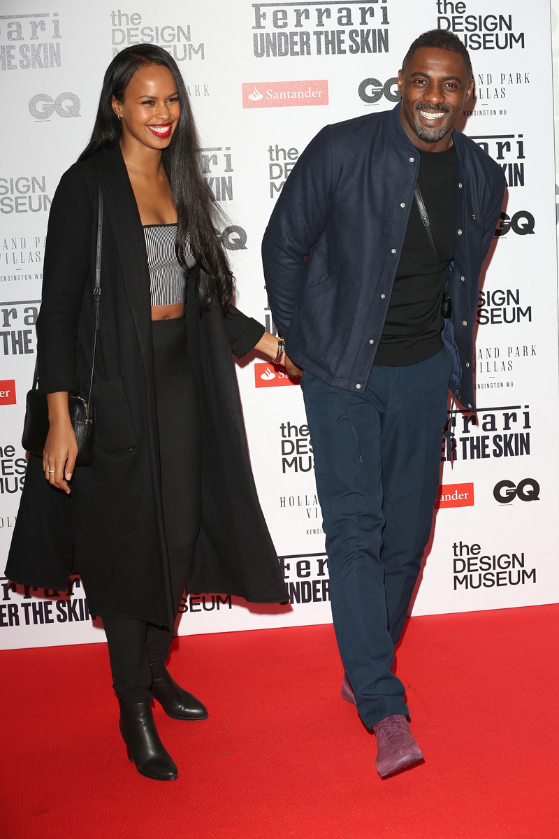 Idris Elba Sabrina Dhowre Celebrities attend 'Ferarri: Under The Skin' launch party at The Design Museum in London, UK.