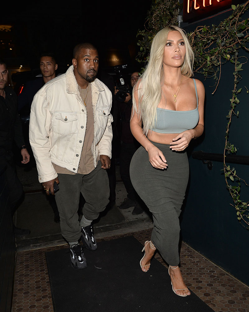 Kim Kardashian And Kanye West Arrive to Petit Restaurant For Kendalls Birthday Dinner