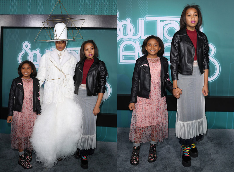 Erykah Badu daughters Mars Merkaba Thedford Puma Sabti Curry 2017 Soul Train Awards Red Carpet at Orleans Arena