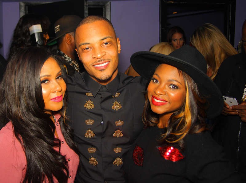Angela Yee hosts her podcast "Lip Service" live with T.I., Naturi Naughton