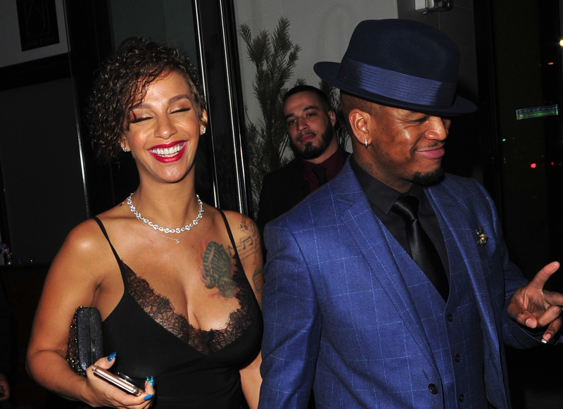 Singer Ne-Yo and wife Crystal Renay have New Year Eve Dinner at Catch LA in West Hollywood on December 31, 2017.