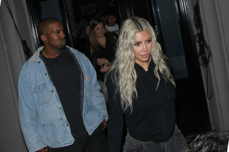 Kim Kardashian and husband Kanye West leaving Craig's Restaurant in Los Angeles