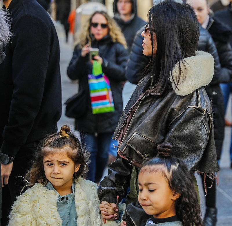 Kourtney Kardashian, Penelope Disick, North West leaving Tiffanys in New York City