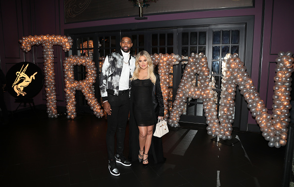 LOS ANGELES, CA - MARCH 10:  Tristan Thompson and Khloe Kardashian pose for a photo as Remy Martin celebrates Tristan Thompson's Birthday at Beauty & Essex on March 10, 2018 in Los Angeles, California.  