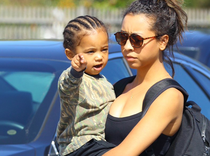Saint West arrives at a children's salon in Los Angeles, CA