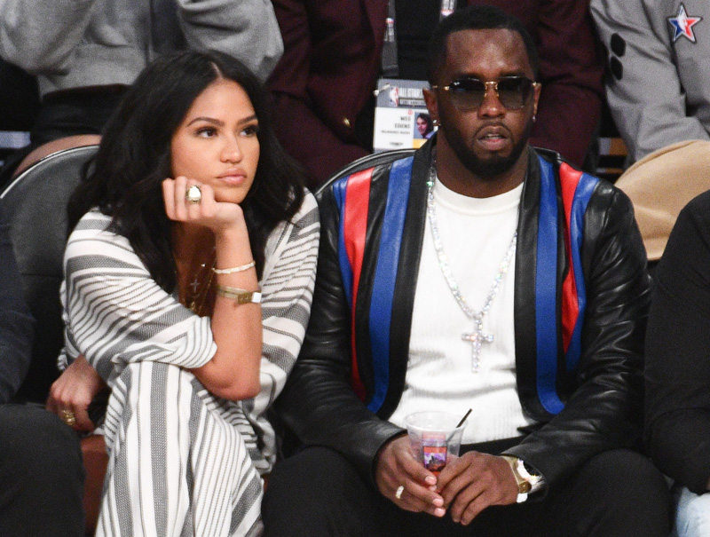 LOS ANGELES, CA - FEBRUARY 18: Sean Combs and dancer Cassie attend The 67th NBA All-Star Game: Team LeBron Vs. Team Stephen at Staples Center on February 18, 2018 in Los Angeles, California.