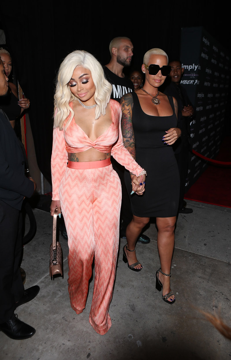 American models Amber Rose and Blac Chyna leave Bootsy Bellows in Los Angeles, CA.